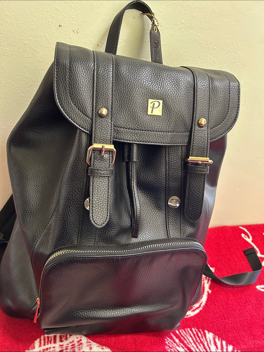 ebbled Black Backpack with Gold Accent - Logo
